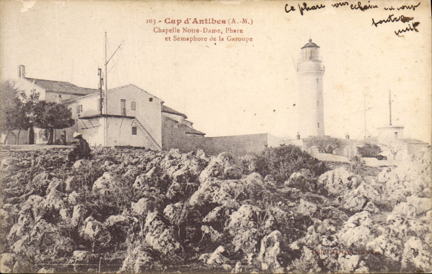 CPA Phare Cap d'Antibes Chapelle Notre Dame Phare et Semaphore de la Garoupe