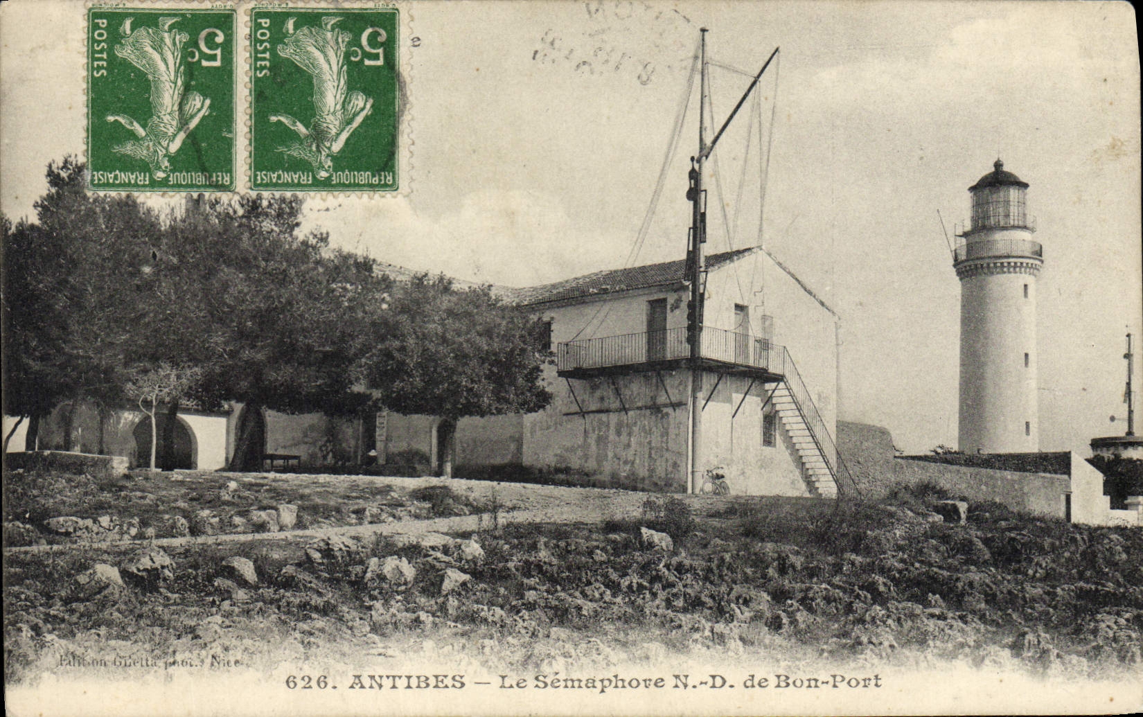 CPA Antibes Le Semaphore ND de Bon Port 