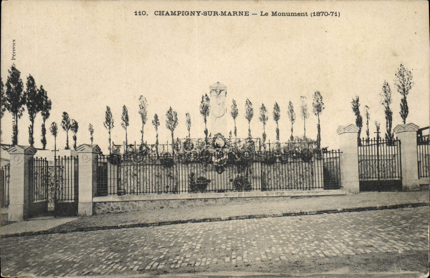 Vintage Postcard Militaria Monument 1870 1871 Champigny on the Marne