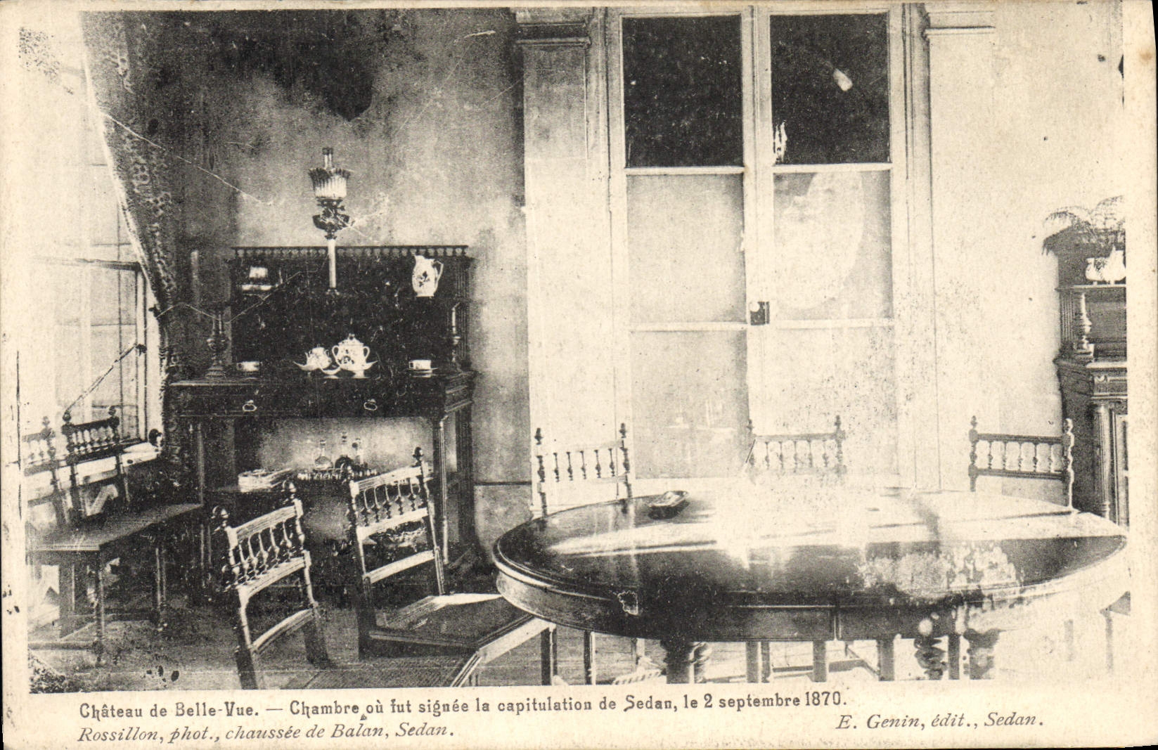 Vintage Postcard Militaria Castle of Beautiful Sight Room or was signee the capitulation of Sedan