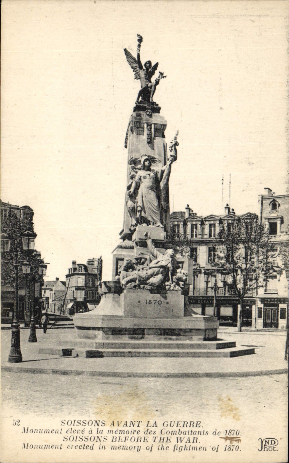 Vintage Postcard Militaria Soissons Monument before the war