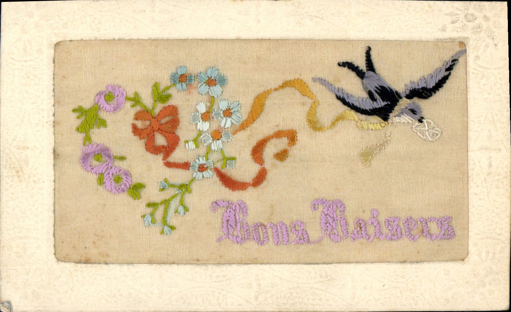 CPA Fantaisie Toilee Fleurs 