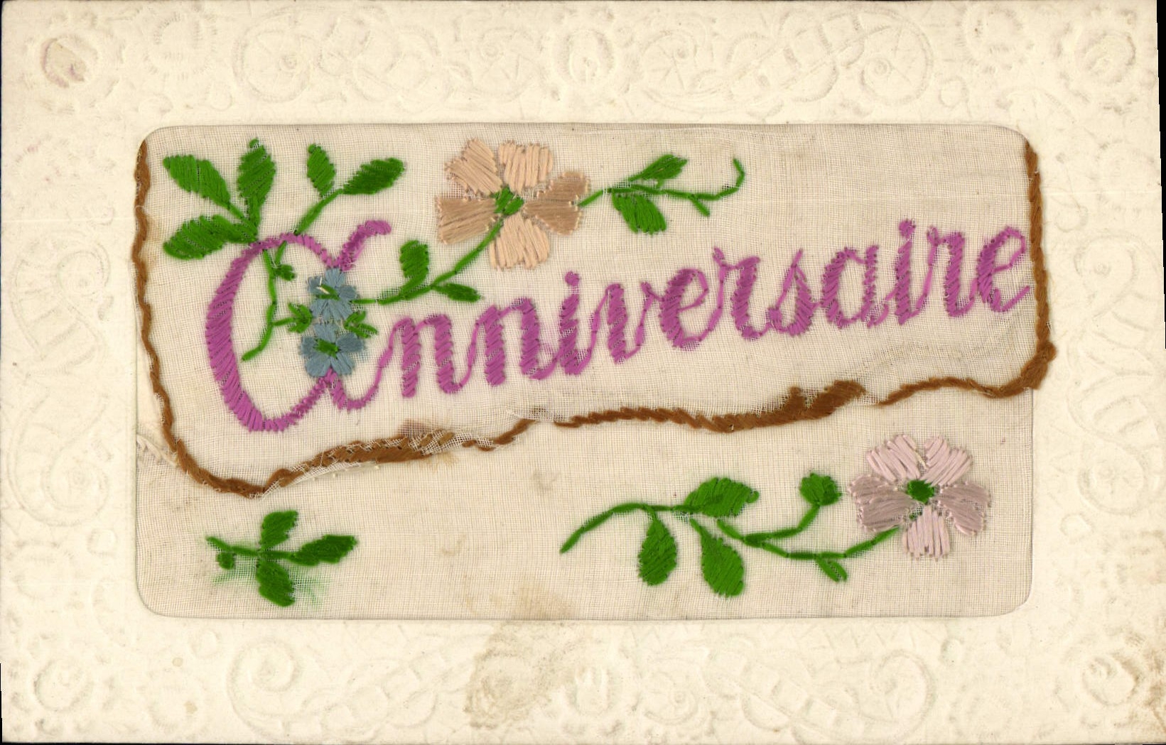 CPA Fantaisie Toilee Fleurs 