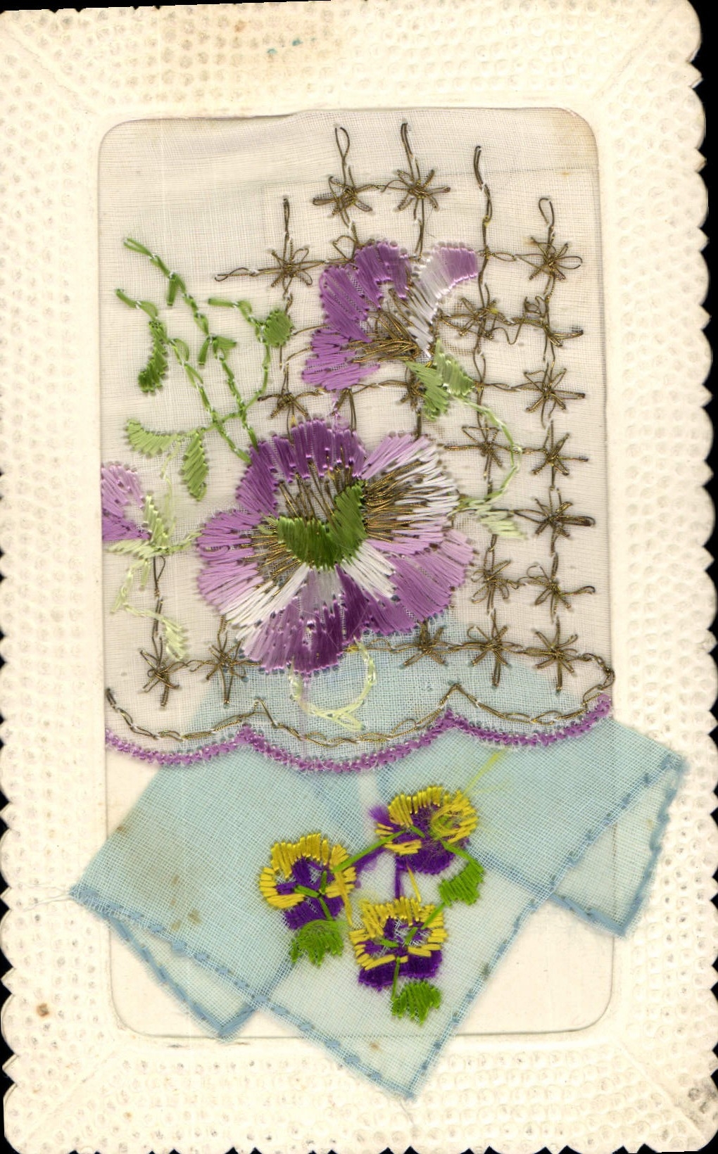 CPA Fantaisie Toilee Fleurs 