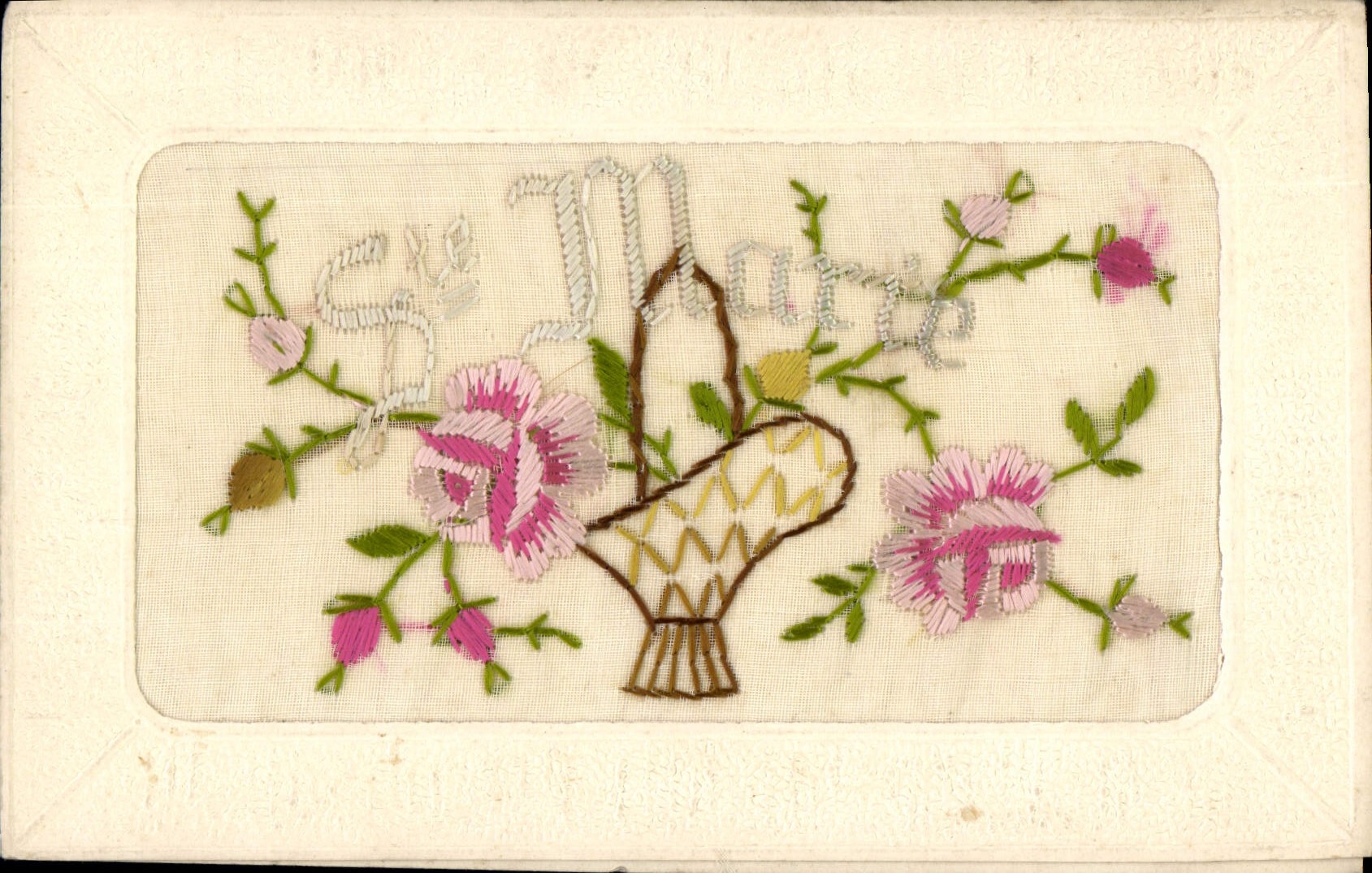 CPA Fantaisie Toilee Fleurs 