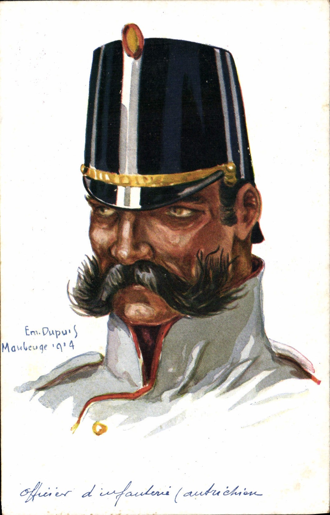 CPA Fantaisie Illustrateur Dupuis Militaria Officier d'infanterie Autrichien
