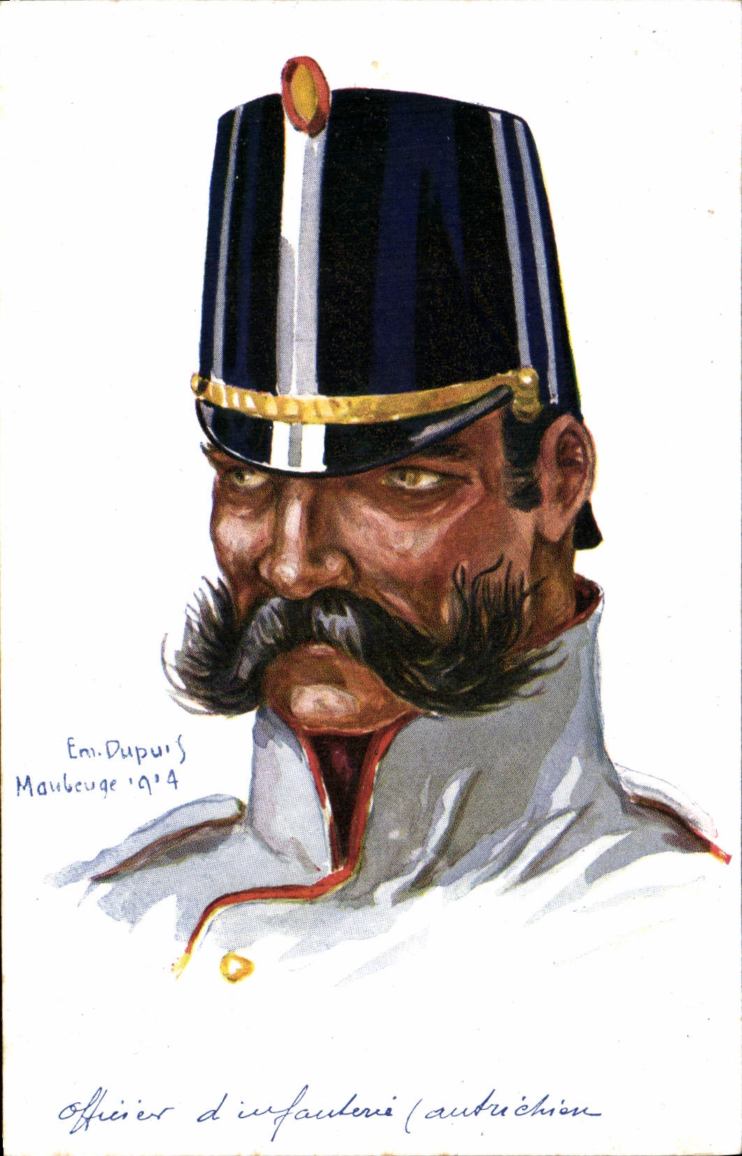 CPA Fantaisie Illustrateur Dupuis Militaria Officier d'infanterie Autrichien