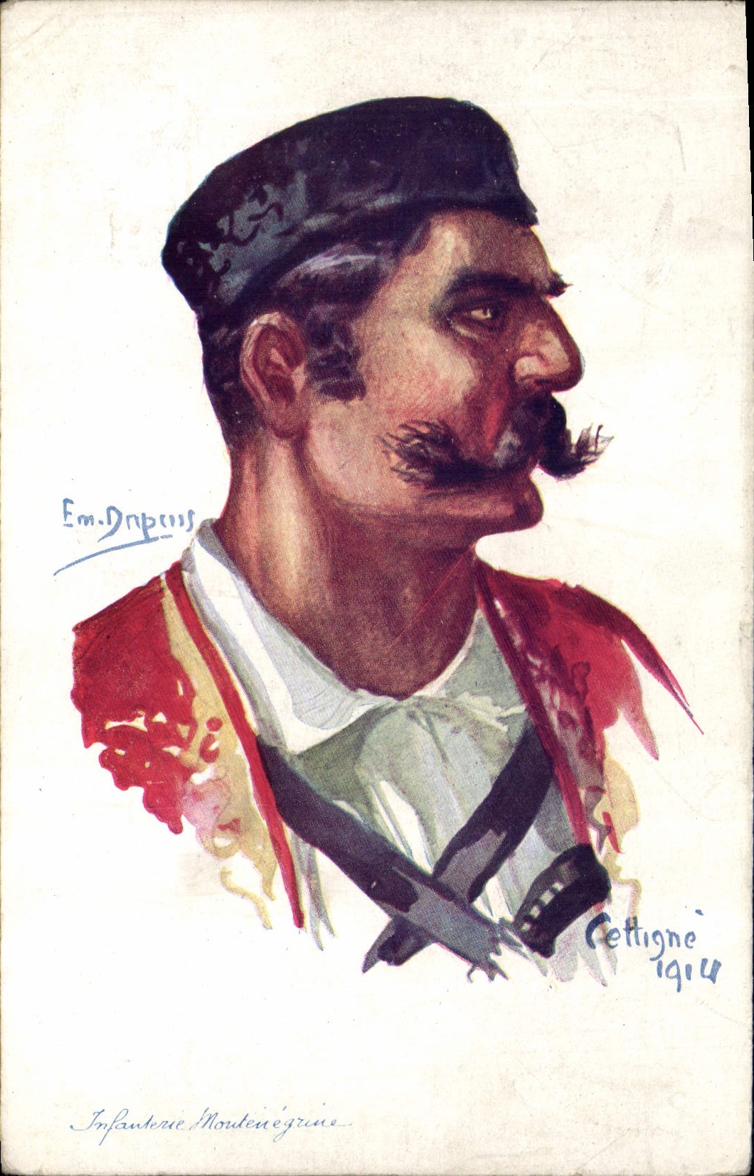 CPA Fantaisie Illustrateur Dupuis Militaria Infanterie Montenegrine Montenegro