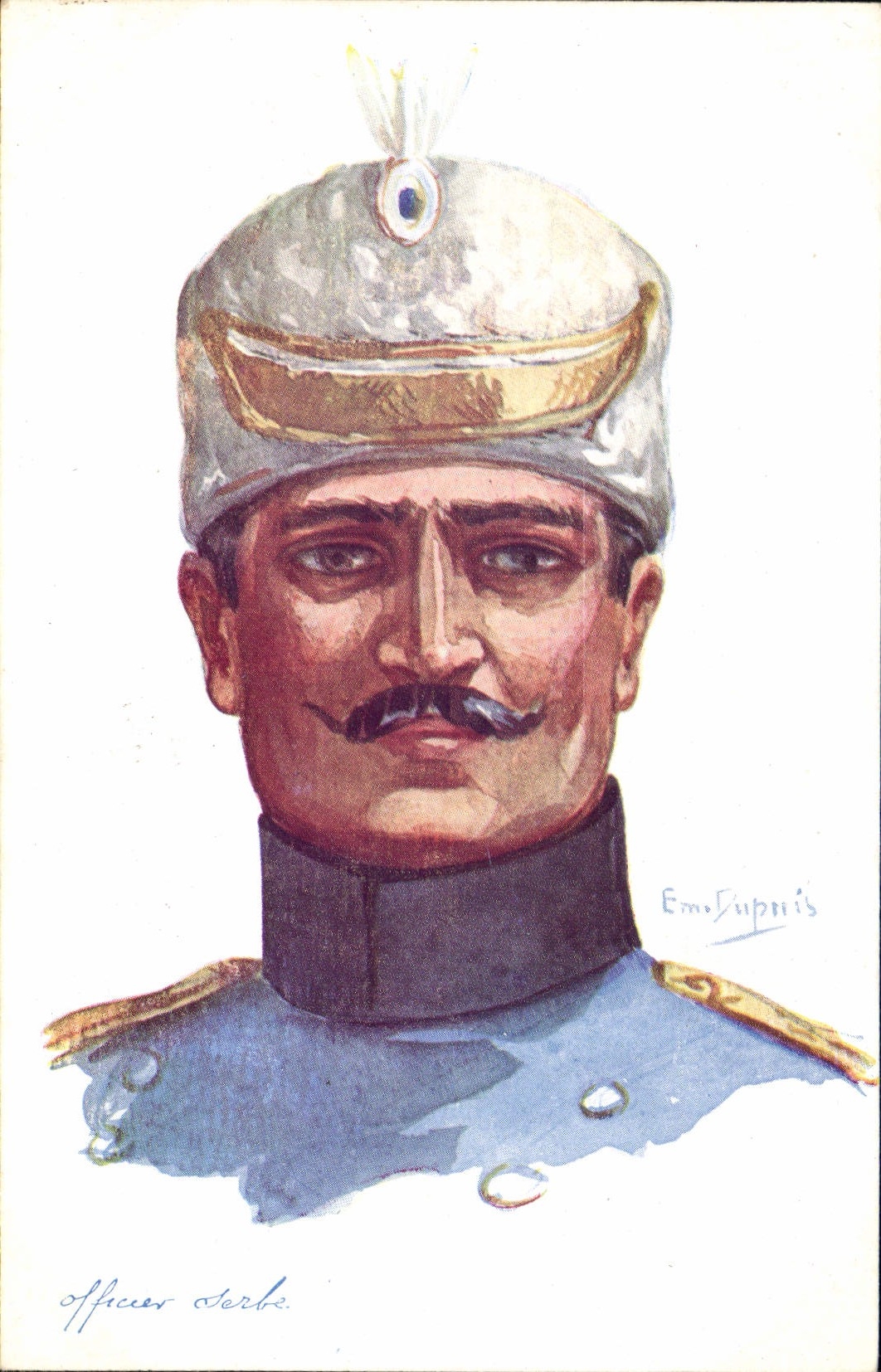 CPA Fantaisie Illustrateur Dupuis Militaria Officier serbe