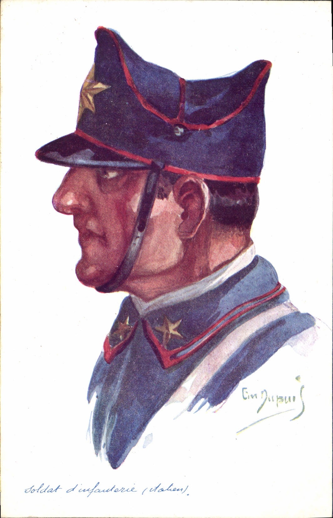 CPA Fantaisie Illustrateur Dupuis Militaria Soldat d'infanterie Italien