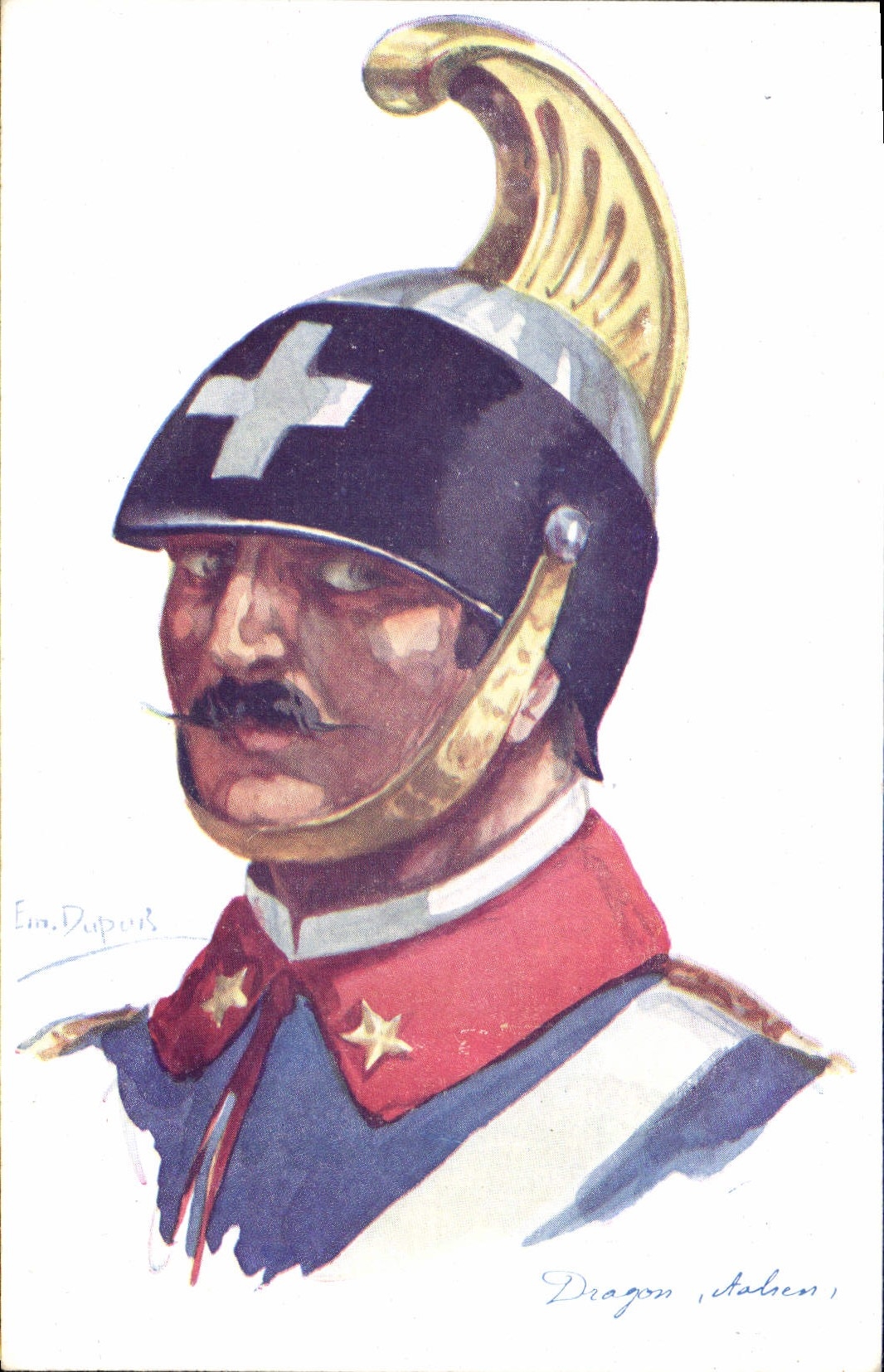 CPA Fantaisie Illustrateur Dupuis Militaria Dragon italien