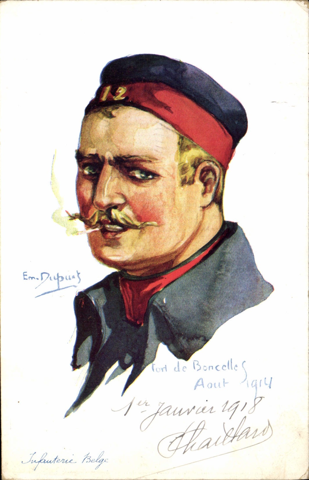 CPA Fantaisie Illustrateur Dupuis Militaria Infanterie belge