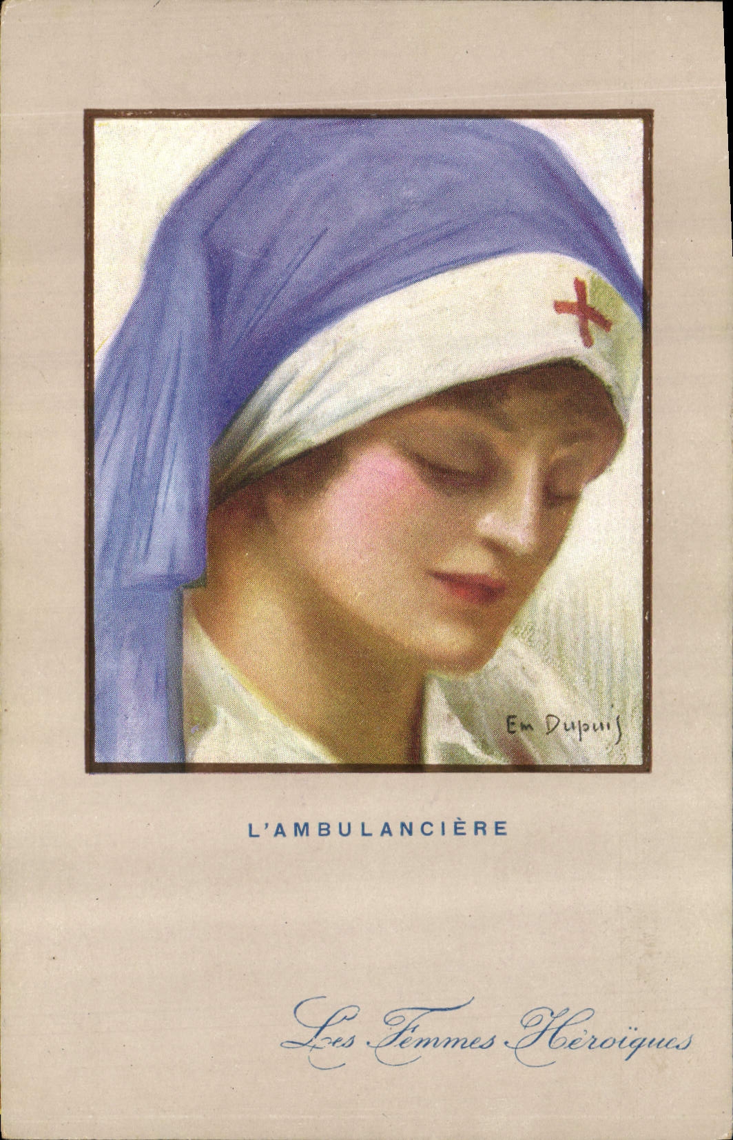 CPA Fantaisie Illustrateur Dupuis L'ambulanciere Infirmiere Croix Rouge