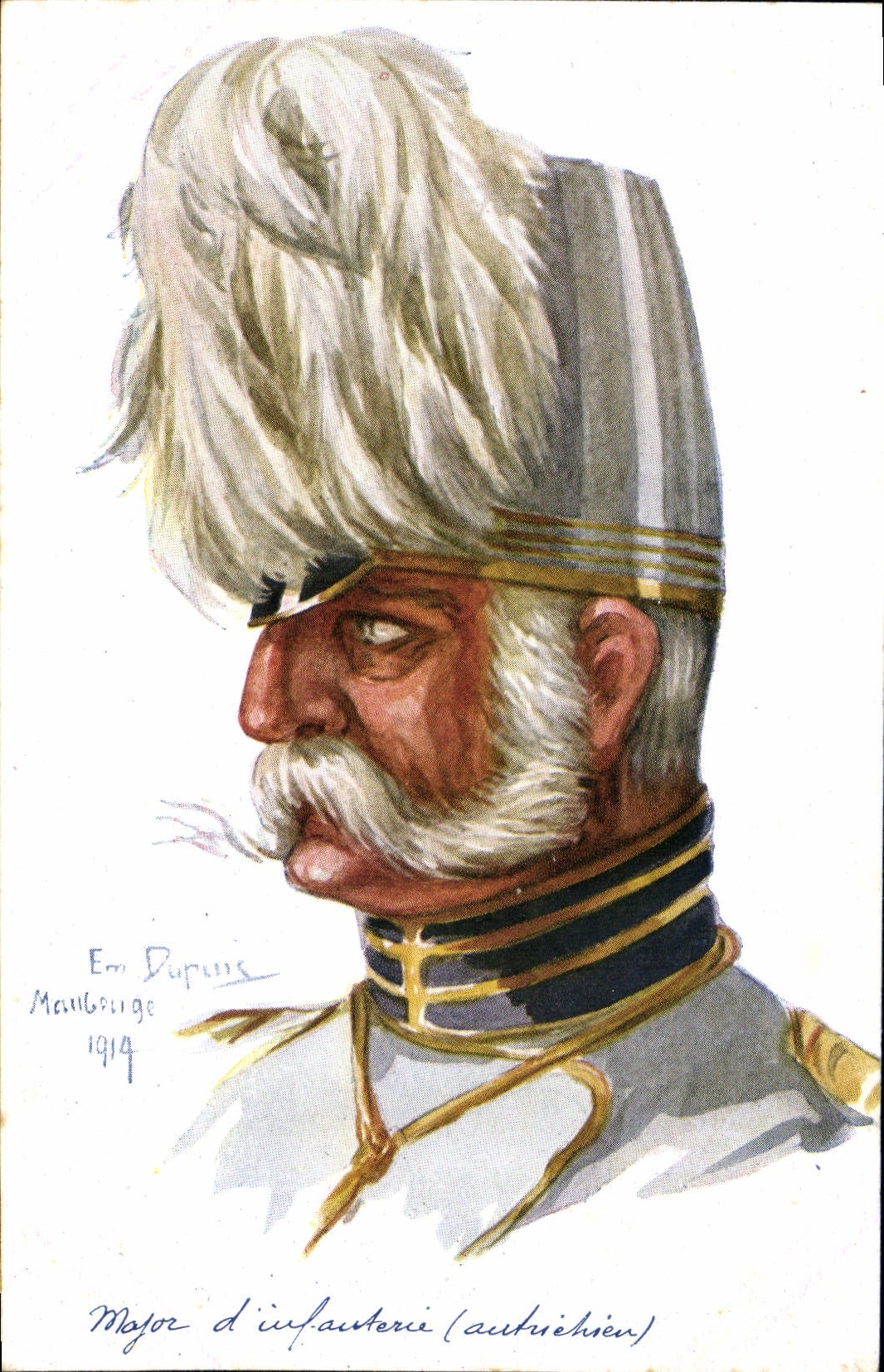 Postal Fantasia Ilustrador Dupuis Militaria Comandante de infantería austríaco