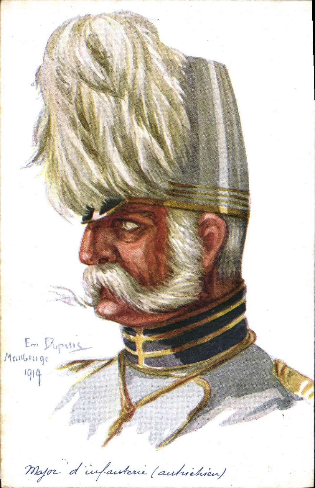 CPA Fantaisie Illustrateur Dupuis Militaria Major d'infanterie autrichien