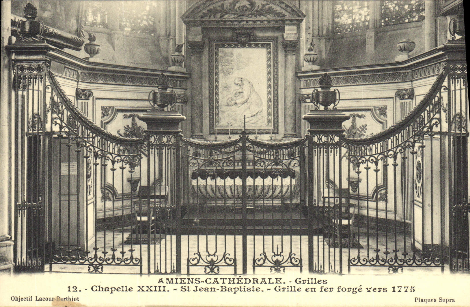 Vintage Postcard Amiens Cathedrale Grids Vault St Jean Baptiste Roasts out of wrought iron