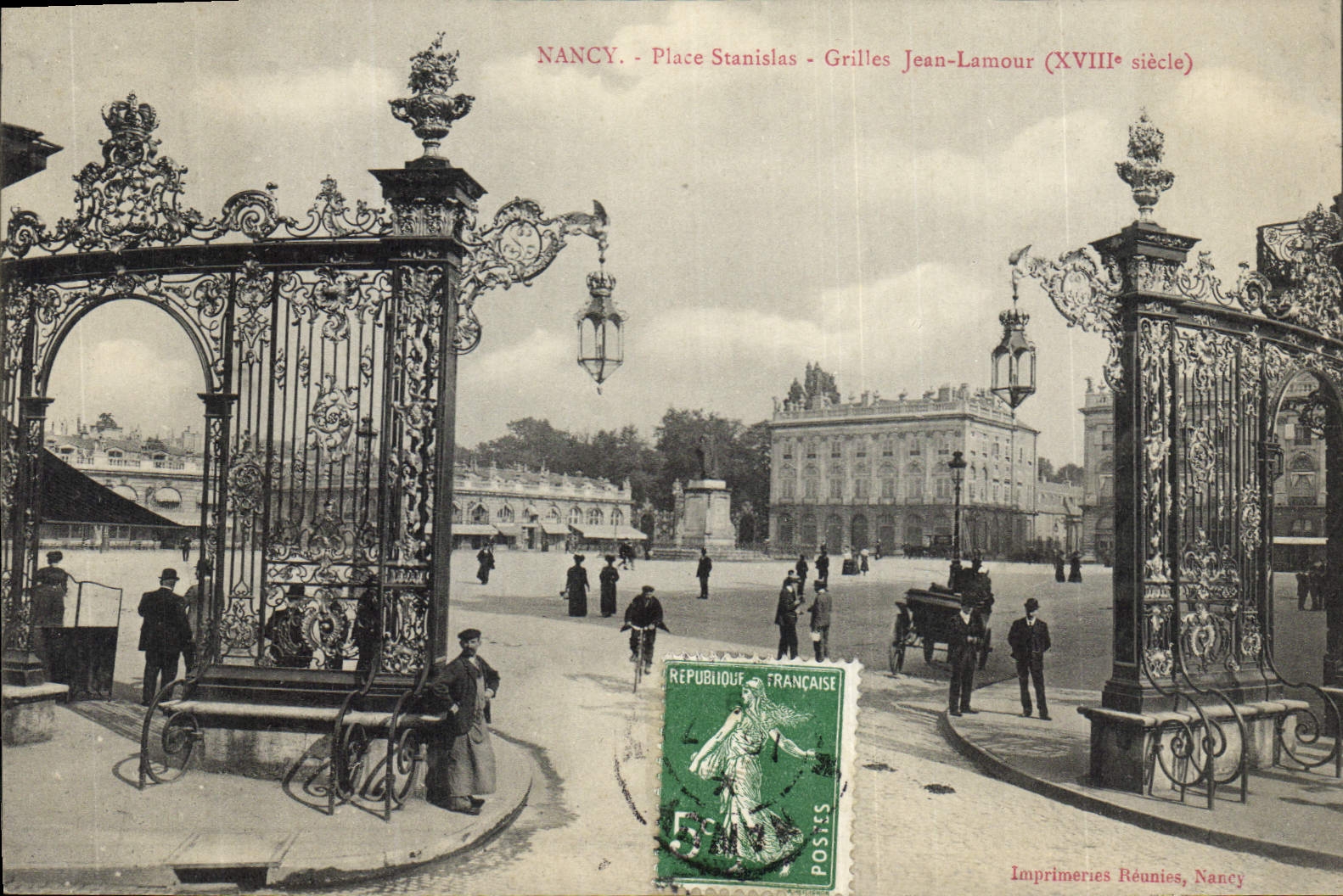 Vintage Postcard Nancy Places Stanislas Grills Jean Lamour