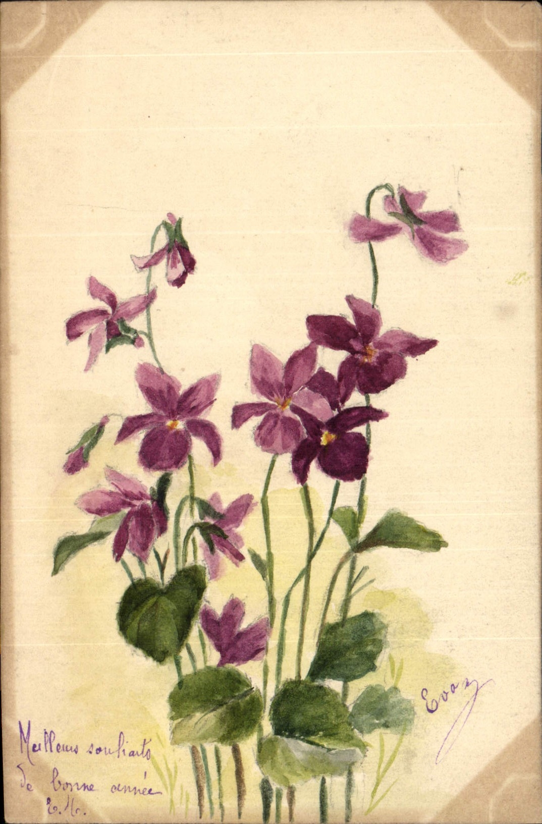 CPA Fantaisie (dessin a la main) Fleurs 