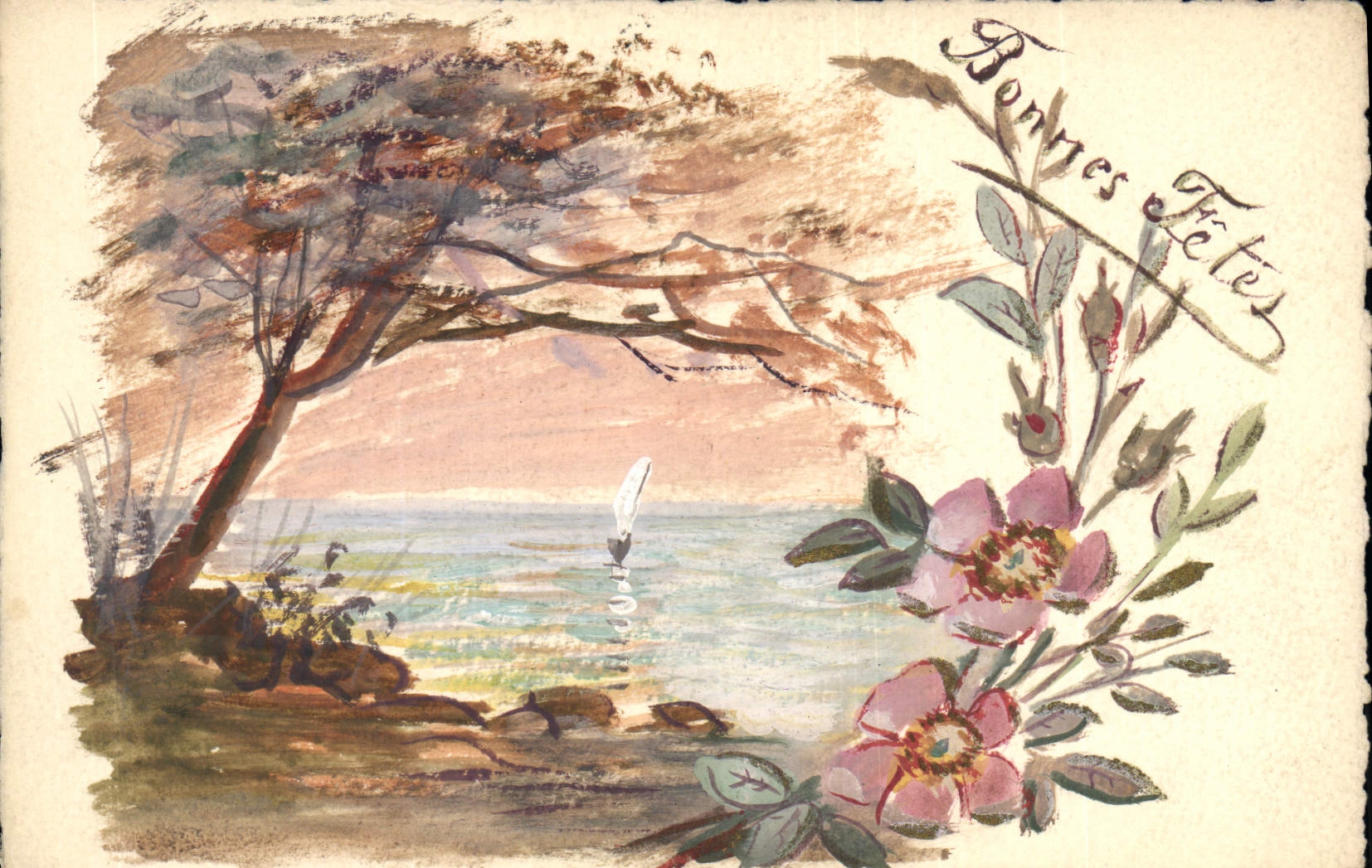 CPA Fantaisie (dessin a la main) Paysage 