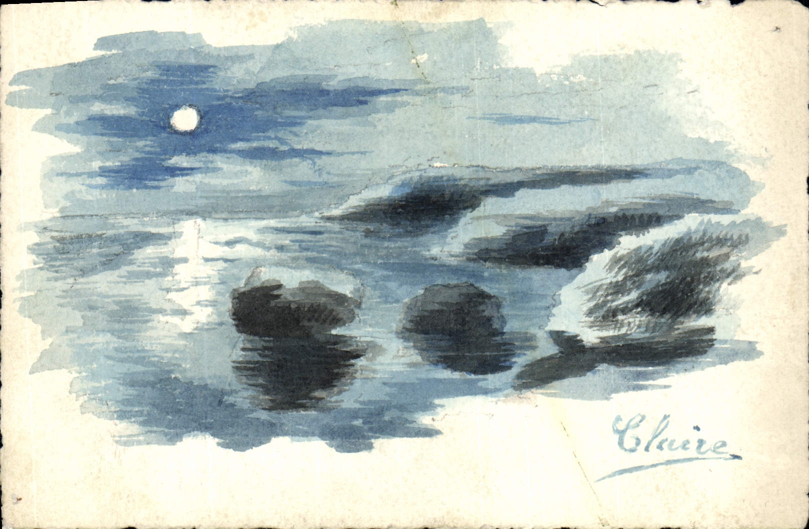 CPA Fantaisie (dessin a la main) Paysage Claire 