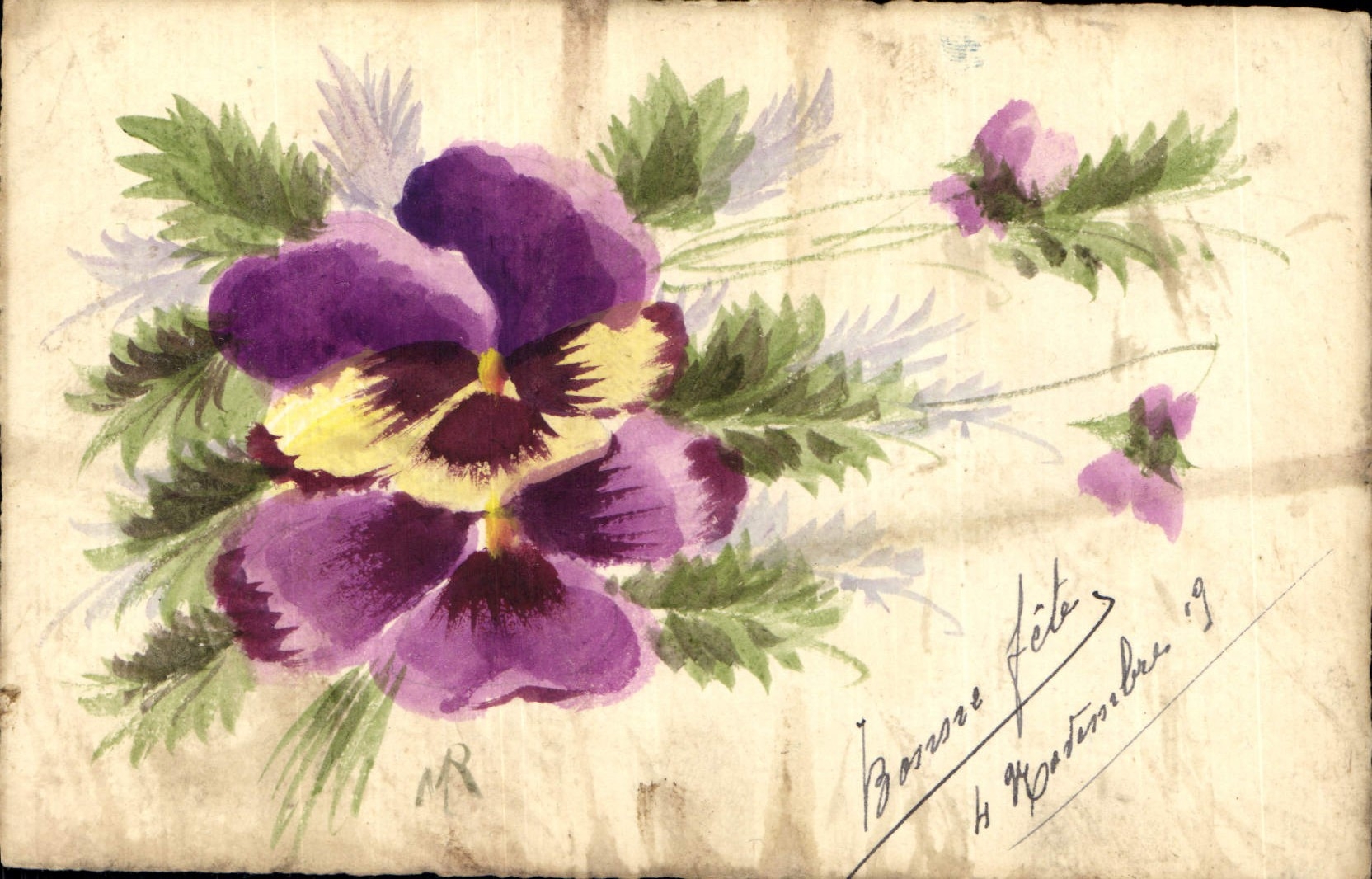 CPA Fantaisie (dessin a la main) Fleurs 