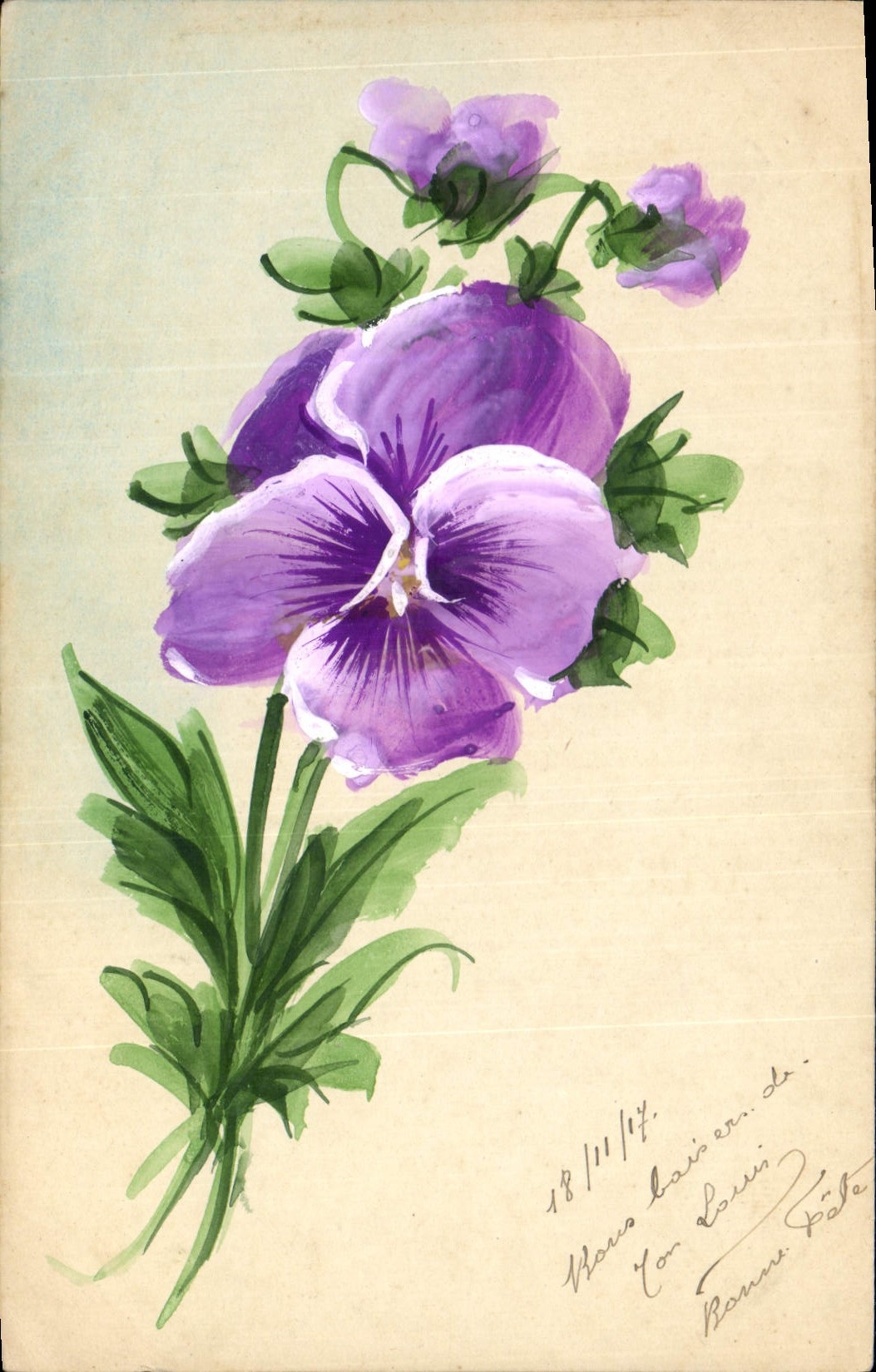 CPA Fantaisie (dessin a la main) Fleurs 