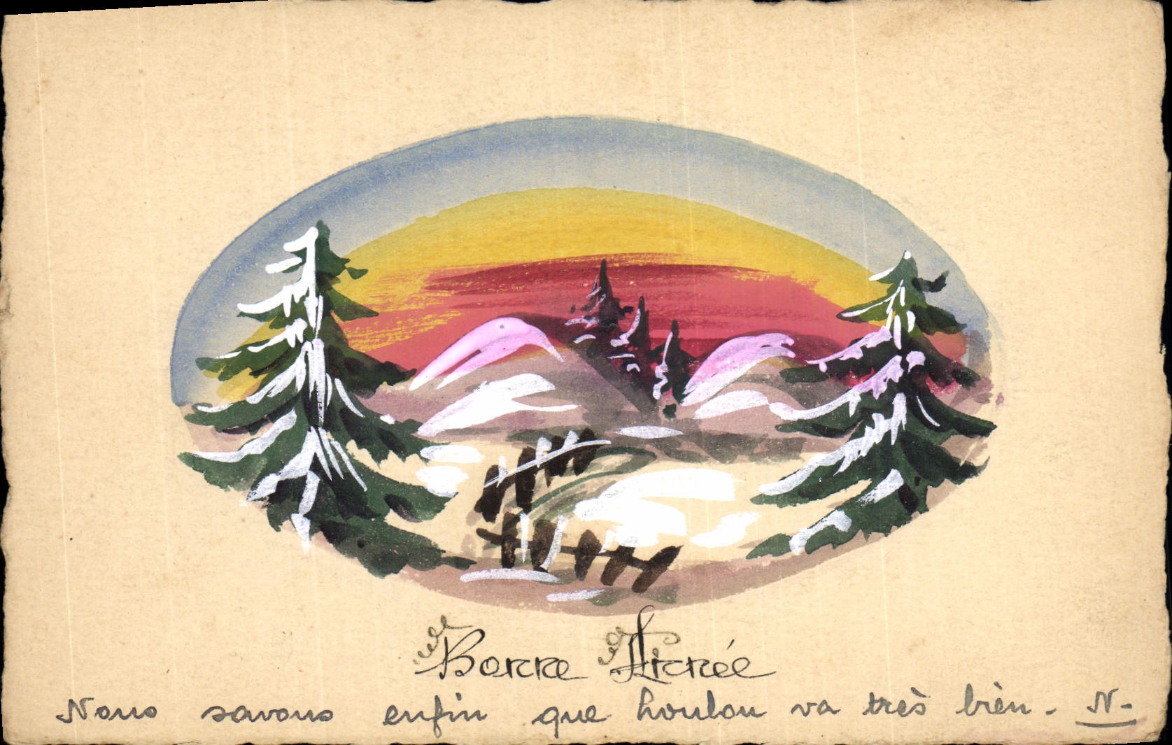 CPA Fantaisie (dessin a la main) Alpages 