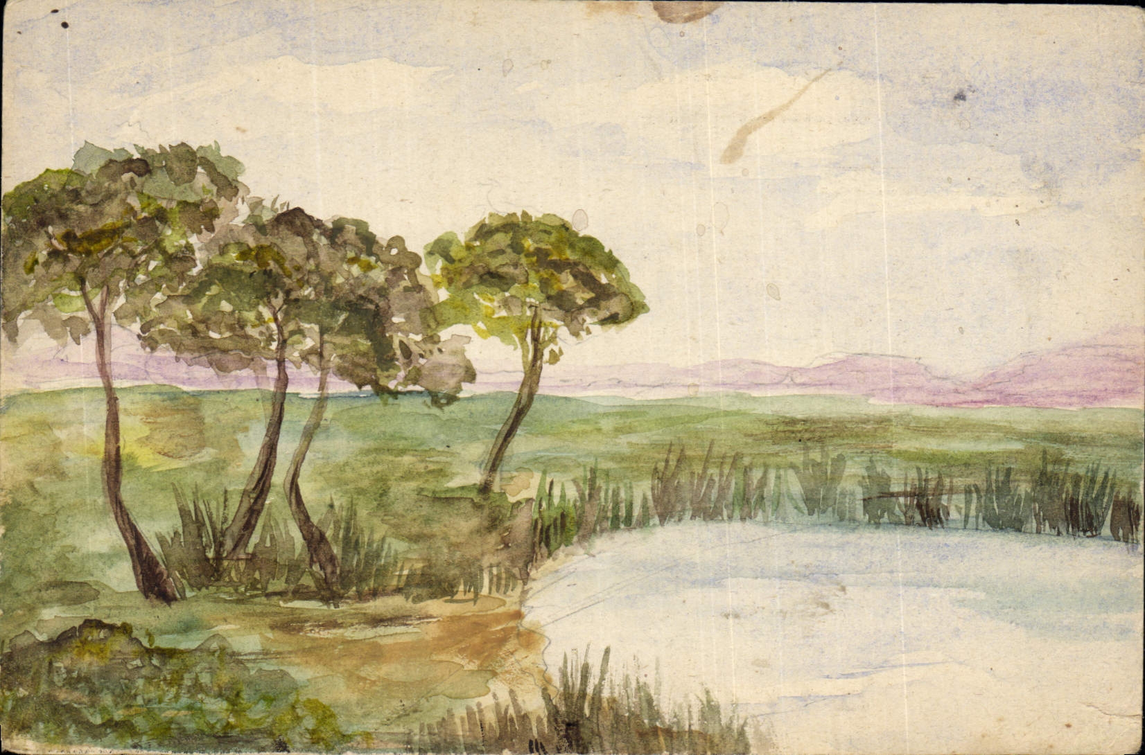 CPA Fantaisie (dessin a la main) Paysage 