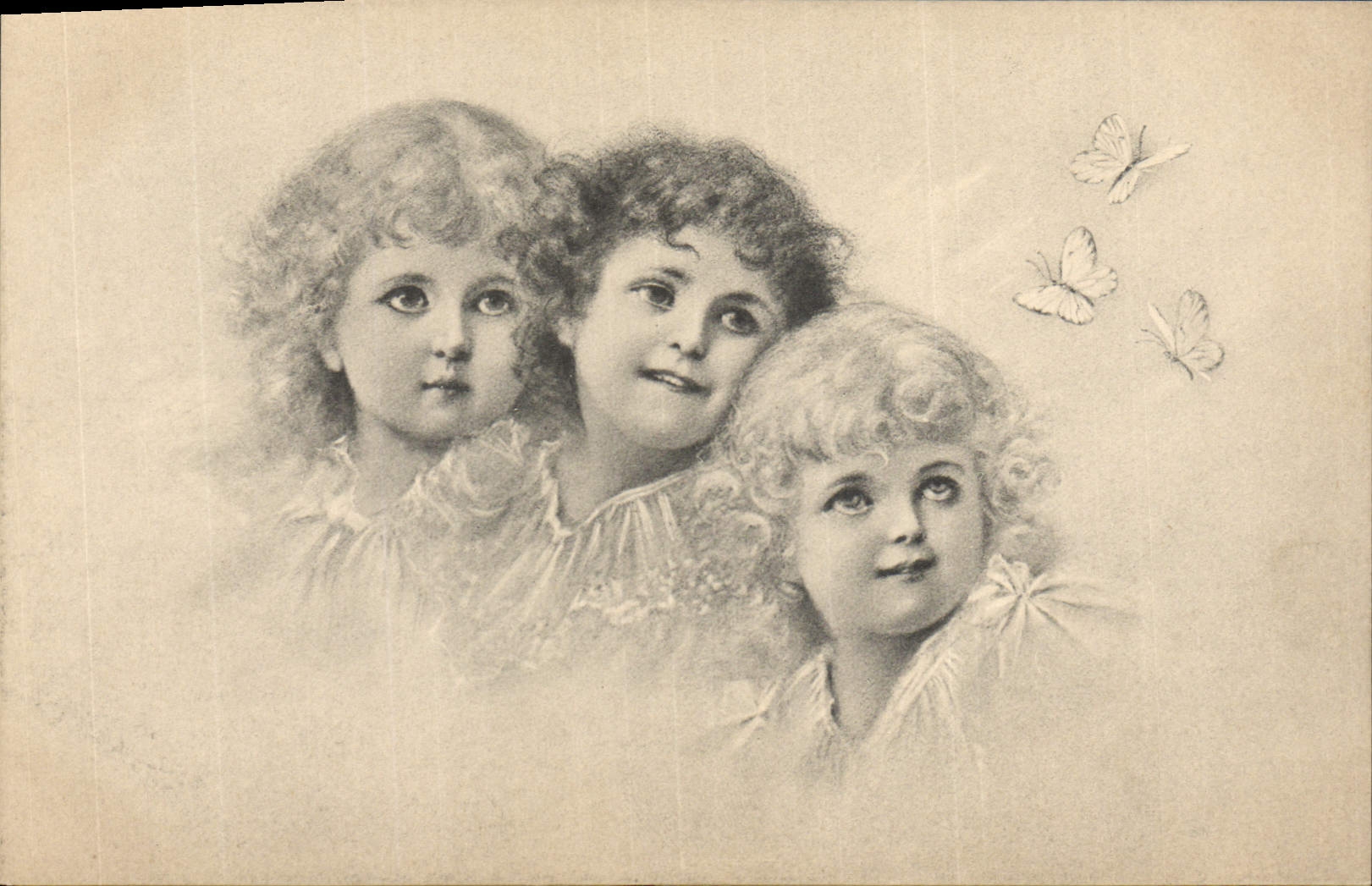 CPA Fantaisie Enfants Papillons 