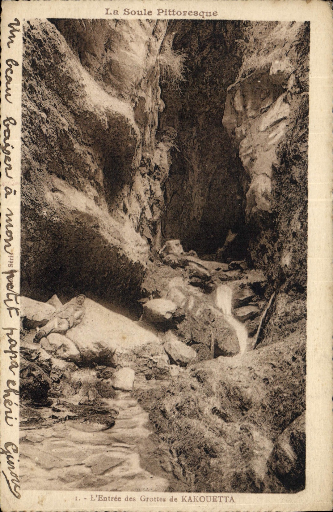 Postal Gruta Grutas lo entrado de las grutas de Kakouetta