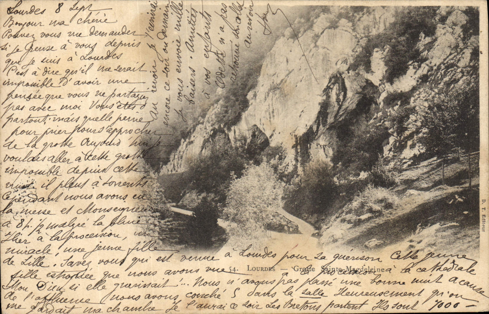 CPA Grotte Sainte Magdeleine Lourdes Grottes 