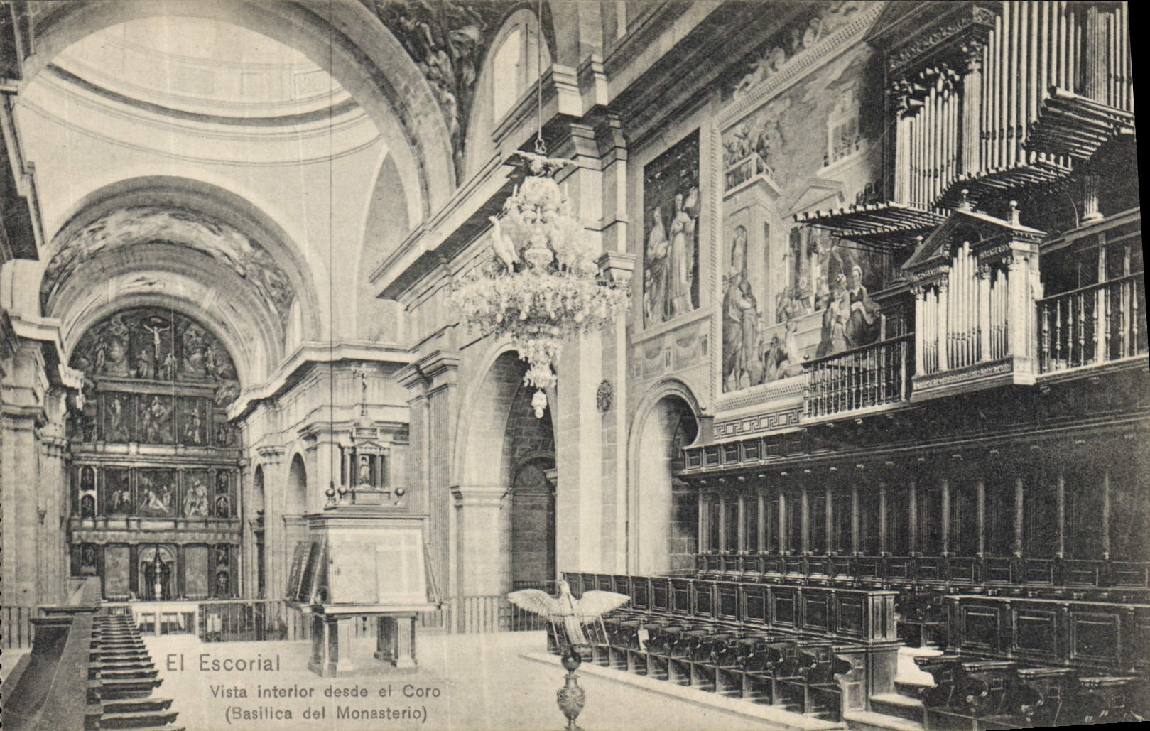 CPA Orgue El Escorial Vista interior desde el Coro Basilica del Monasterio