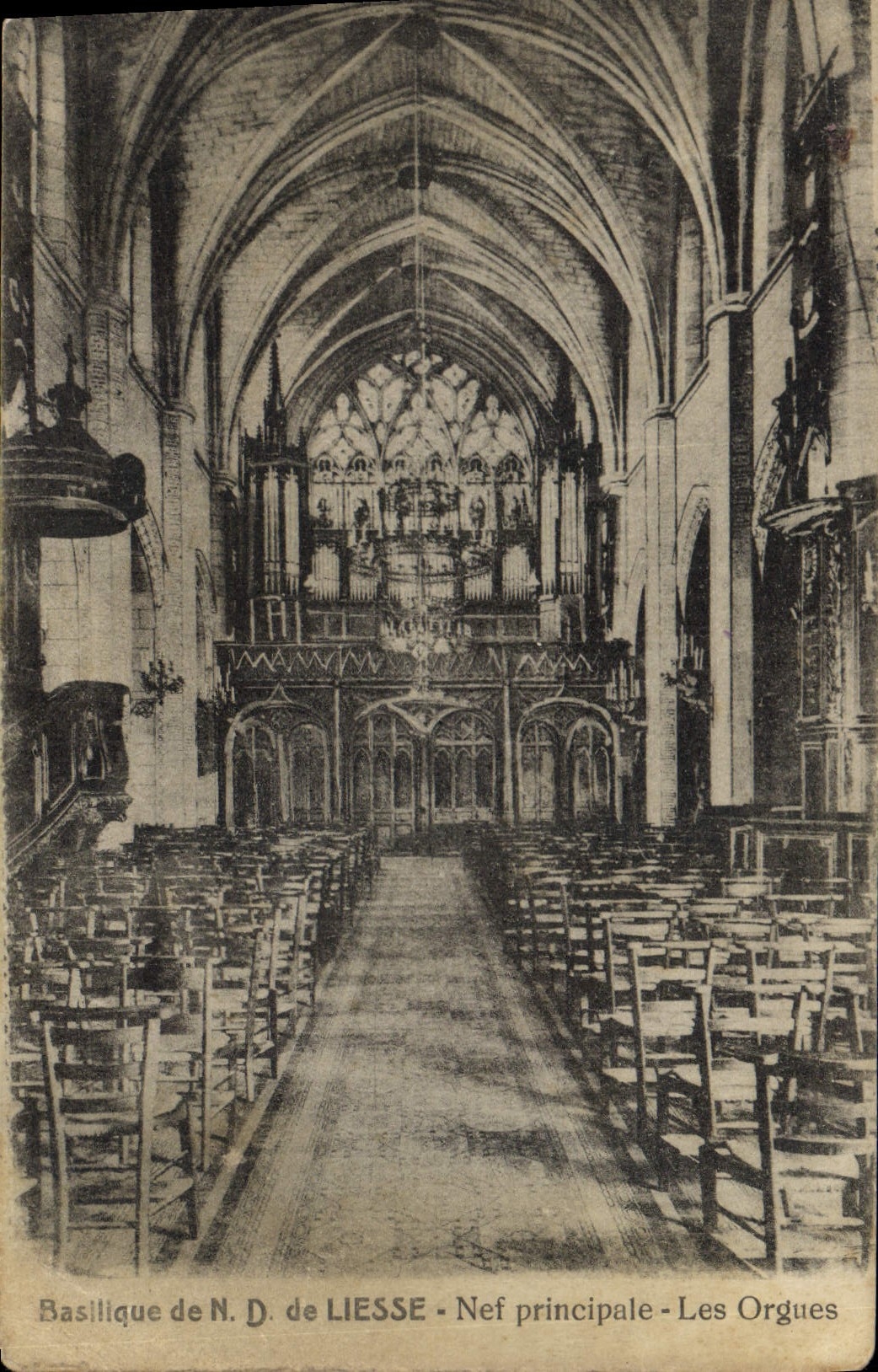 Postal Órgano Basílico de Nd de Alegría Nave principal los órganos