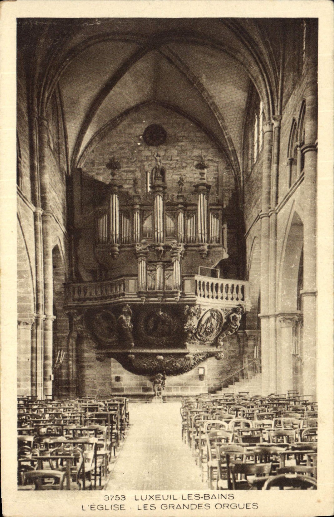 Postal Órgano Luxeuil los órganos la iglesia los grandes órganos