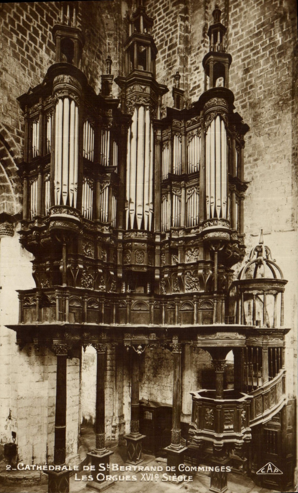 Postal Órgano Catedral de San Beltrán de Comminges los órganos