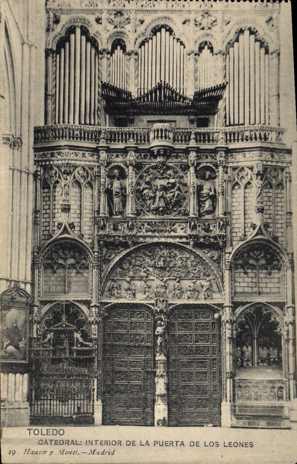 Postal Órgano Toledo Catedral Interior del Puerta de loa leones