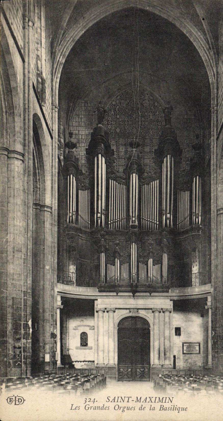Postal Órgano Santo Maximin los grandes órganos de la basílica