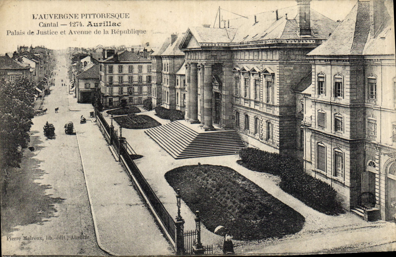 CPA Aurillac Palais de Justice et Avenue de la Republique 