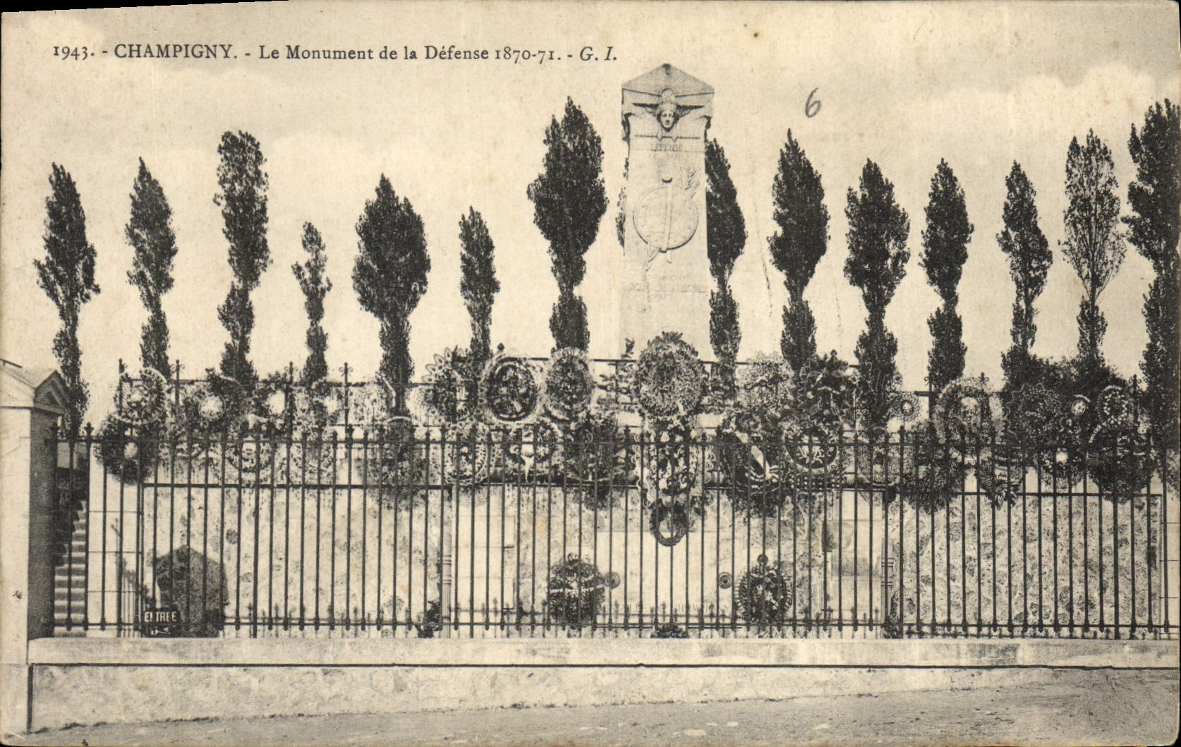 CPA Militaria Guerre de 1870 Champigny Le monument de la defense