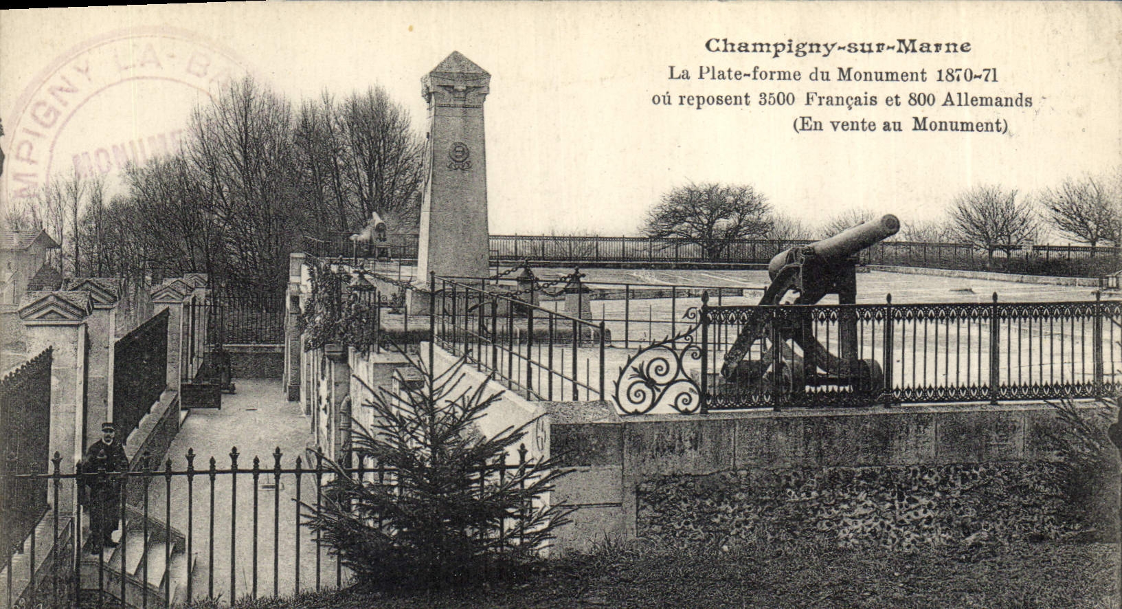CPA Militaria Guerre de 1870 Champigny sur Marne La plate forme du monument