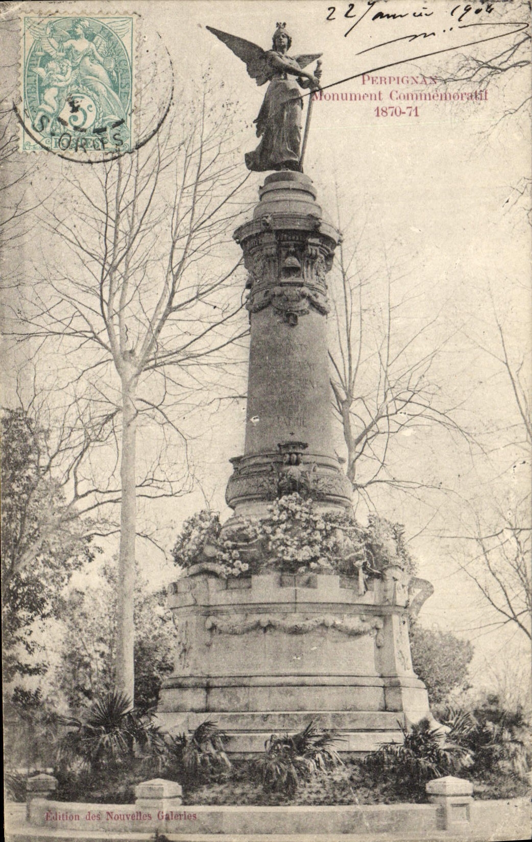 CPA Militaria Guerre de 1870 Perpignan Monument commemoratif
