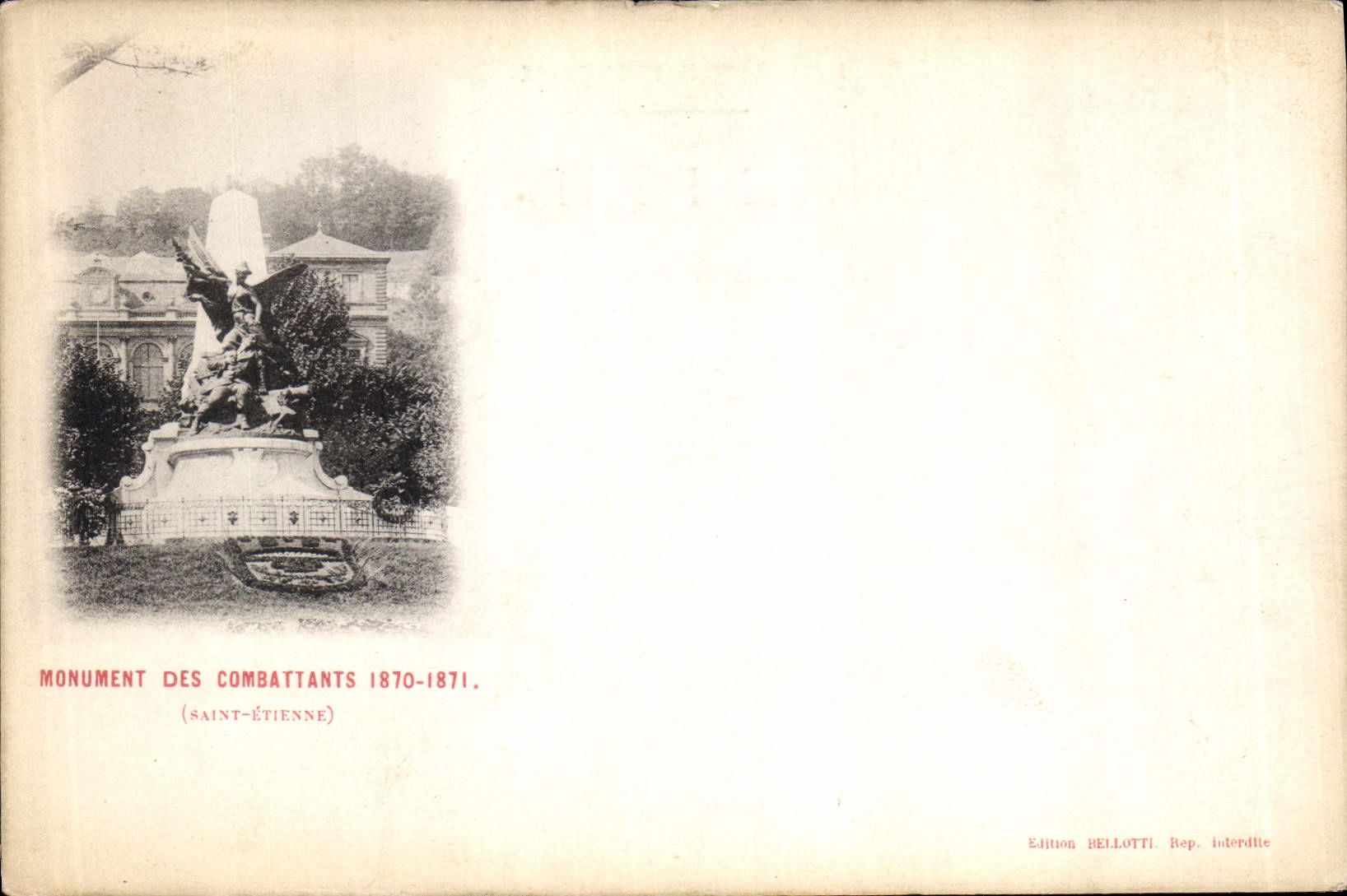 CPA Militaria Guerre de 1870 Monument des Combattants Saint Etienne