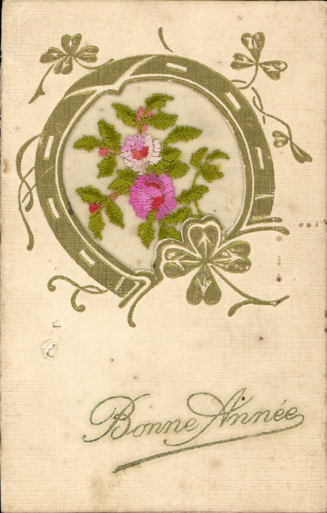 CPA Fantaisie Toilee Fer a cheval