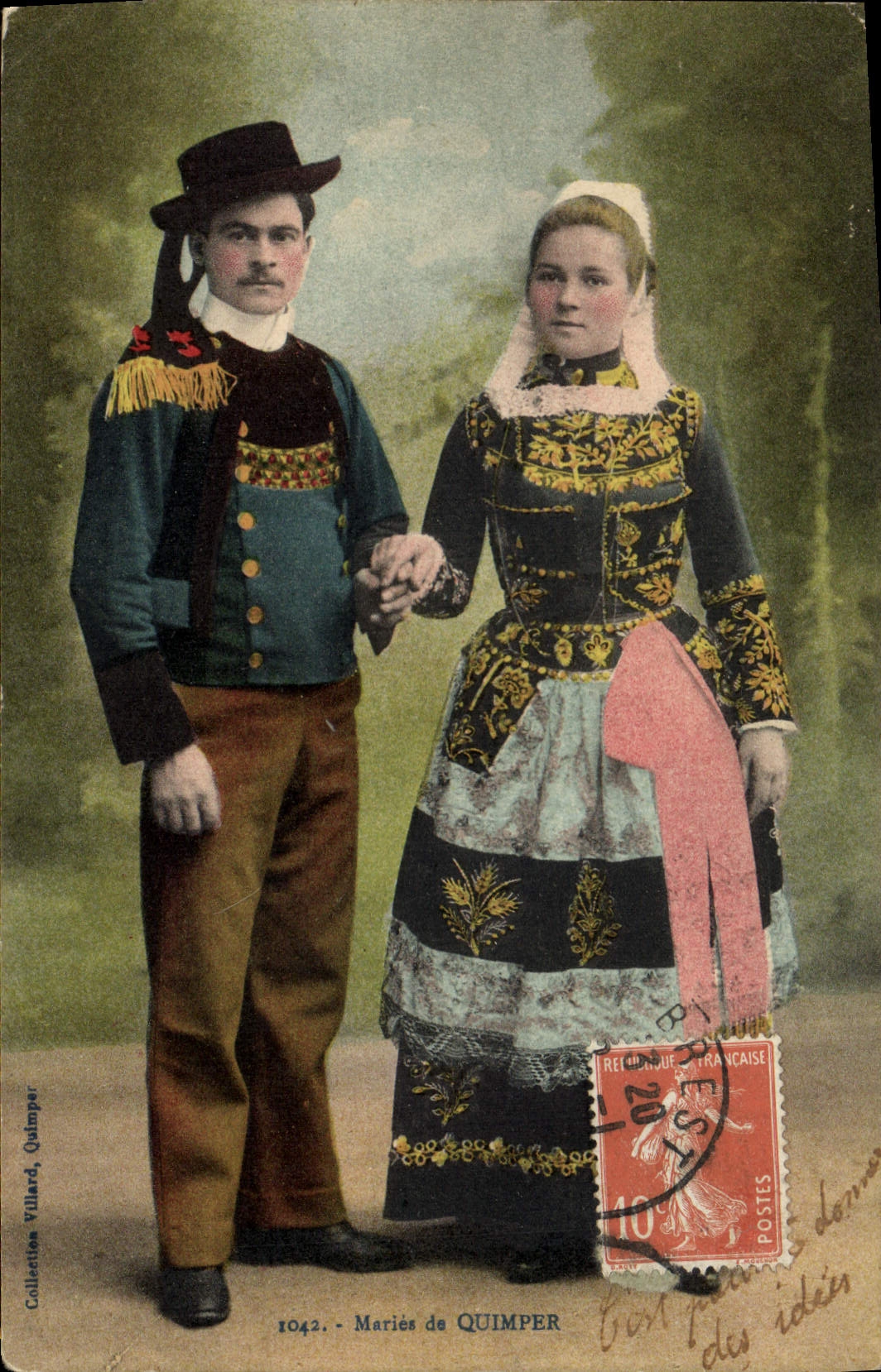 CPA Folklore Maries de Quimper Mariage