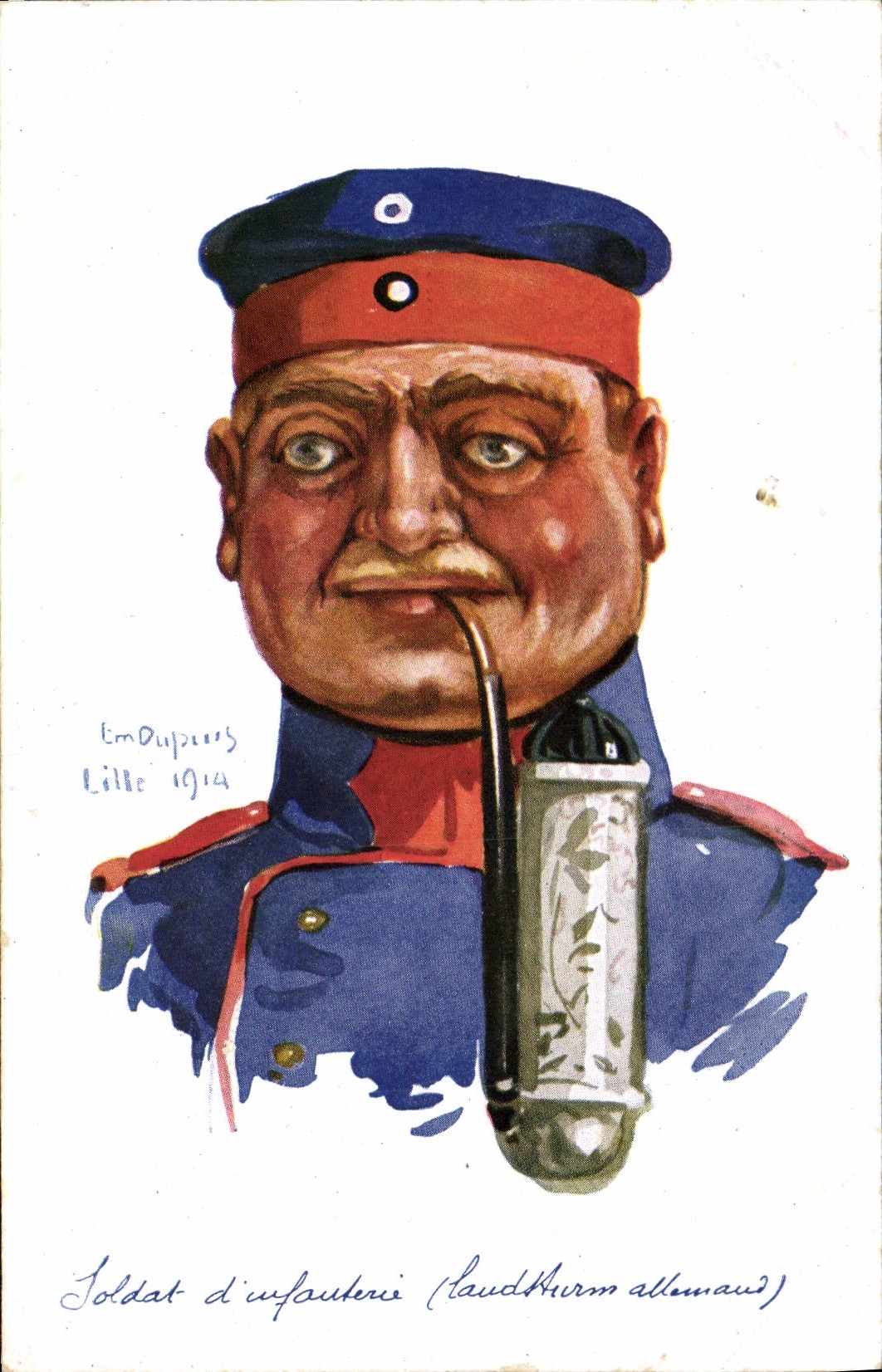 CPA Fantaisie Illustrateur Dupuis Militaria Soldat d'infanterie Landthrum allemand