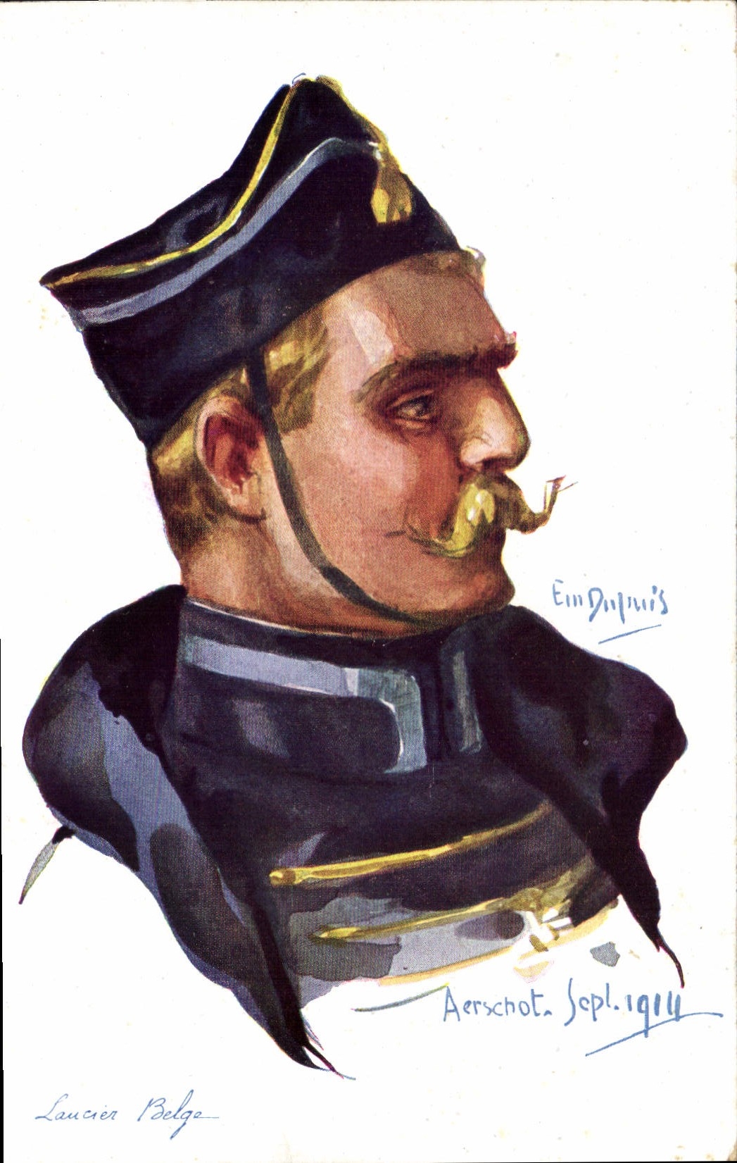 CPA Fantaisie Illustrateur Dupuis Militaria Lancier belge