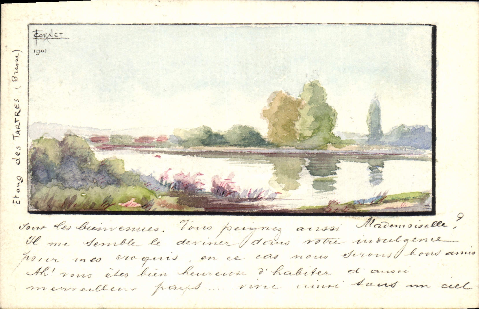 CPA Fantaisie (dessin a la main) Paysage