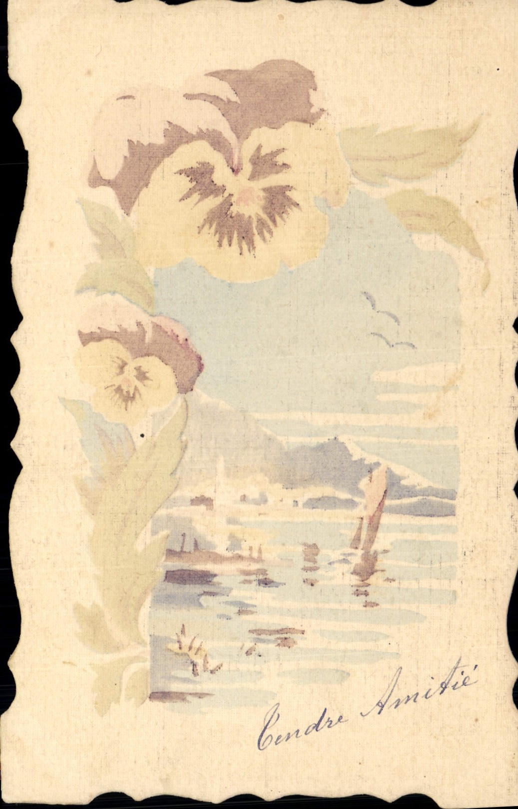 CPA Fantaisie (impression a la main) Bateau