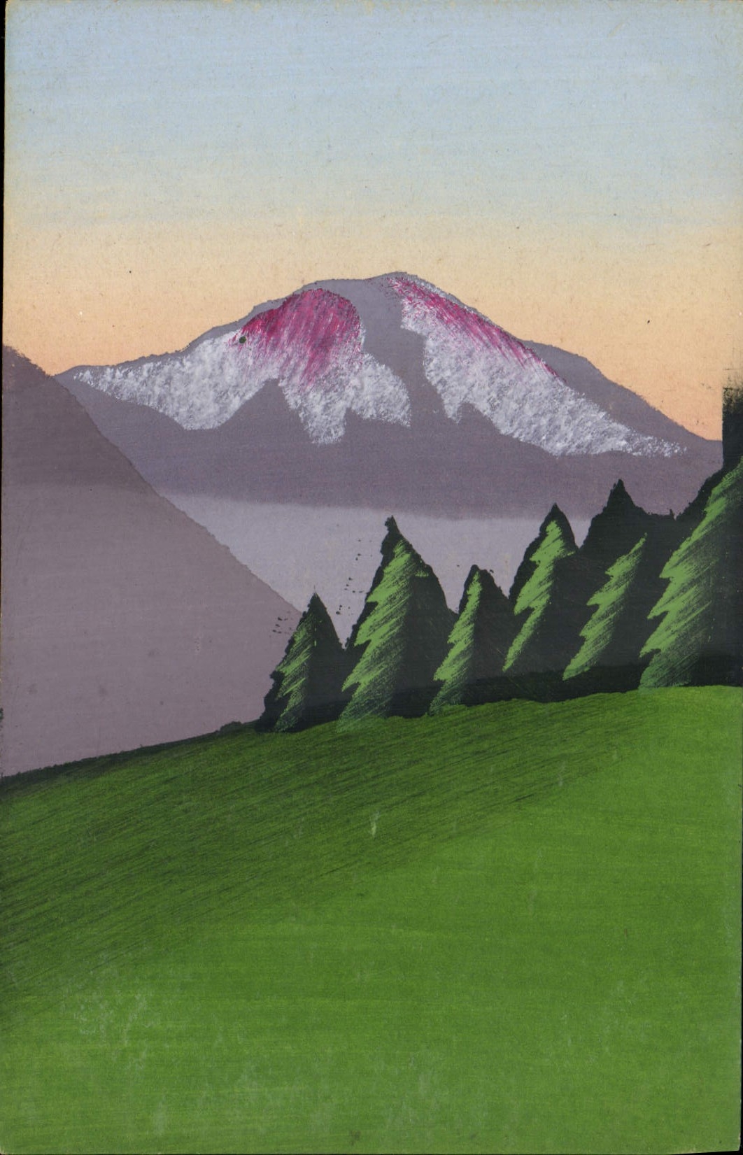 CPA Fantaisie (dessin a la main) Alpages