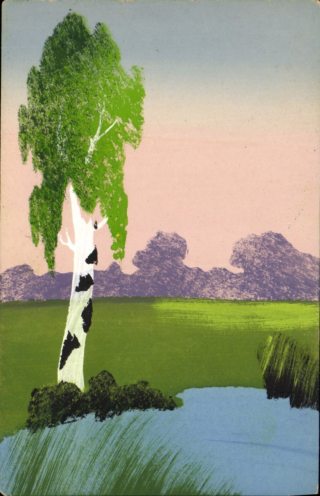 CPA Fantaisie (dessin a la main) Arbre